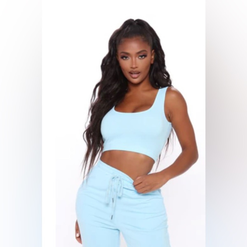 Fashion Nova Light Blue Lounge Set